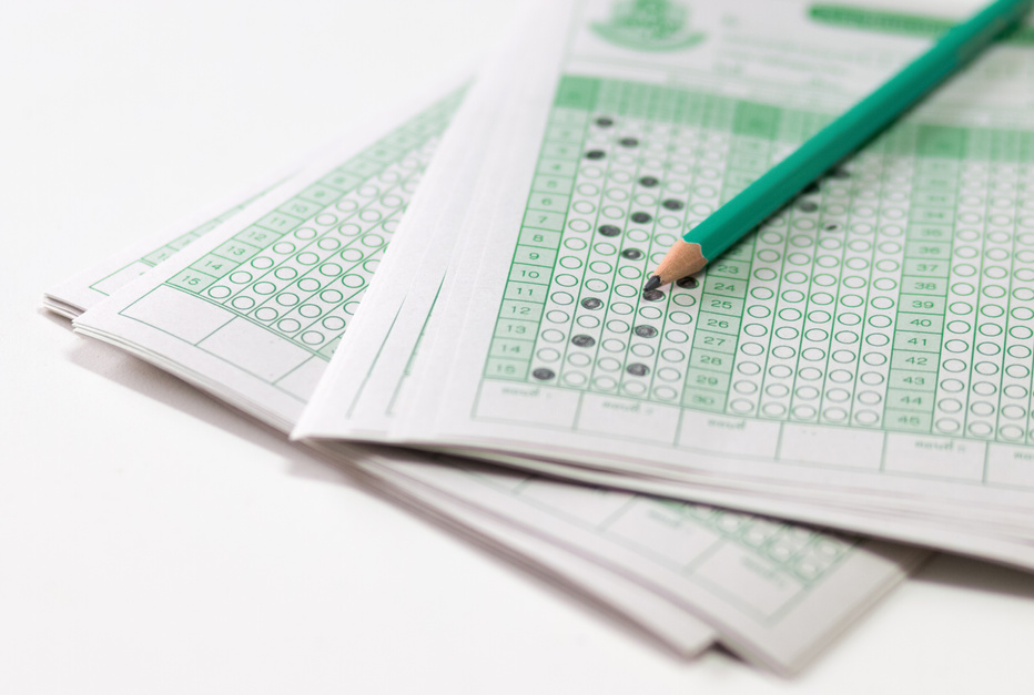 answer sheet, test score sheet with answers in thai education